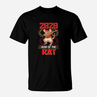 Dabbing 2020 Year Of The Rat Happy Chinese New Year Shirt T-Shirt - Thegiftio UK