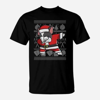 Dabbing Boston Terrier Dab Dance Funny Dog Christmas Gift T-Shirt | Crazezy
