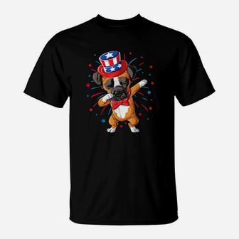 Dabbing Boxer 4Th Of July Boys Girls Usa American Flag T-Shirt - Monsterry AU