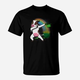Dabbing Cow Leprechaun St Patricks Day Lucky T-Shirt - Thegiftio UK