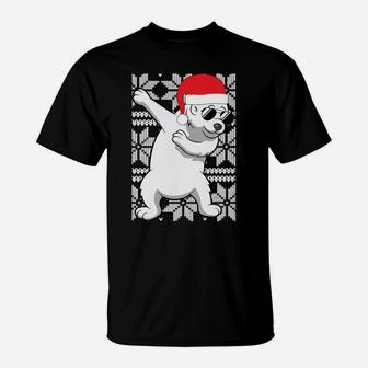 Dabbing Dab Polar Bear Ugly Christmas Gift Funny Holiday Sweatshirt T-Shirt | Crazezy UK