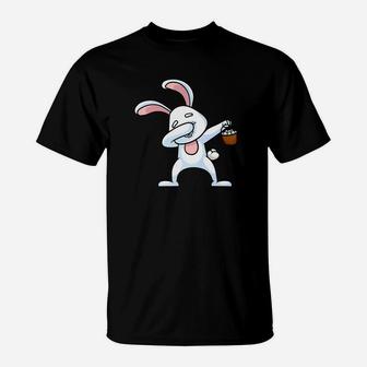 Dabbing Easter Bunny Boys Girls Kids Rabbit T-Shirt - Seseable