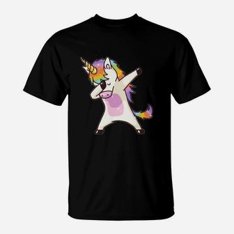 Dabbing Einhorn T-Shirt, Lustiges Tanz-Design für Einhornfans - Seseable