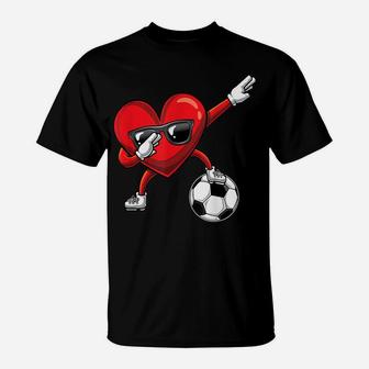 Dabbing Heart Dab Cute Valentines Day Boys Soccer Gift T-Shirt | Crazezy