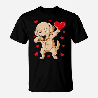 Dabbing Labrador Valentines Day Dog Lover Heart Boys T-Shirt - Monsterry AU
