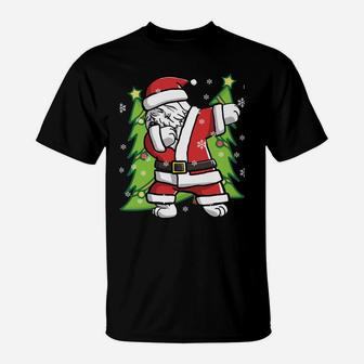Dabbing Through The Snow Old English Sheepdog Dog Christmas Sweatshirt T-Shirt | Crazezy CA