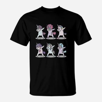 Dabbing Unicorns Funny Unicorn Gift Unicorn Birthday T-Shirt | Crazezy