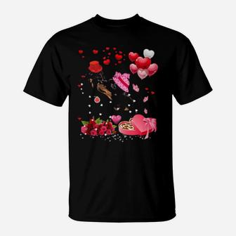 Dachshund Heart Valentines Day Love Dog T-Shirt - Monsterry