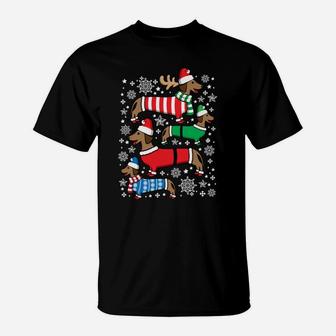 Dachshund Merry Christmas Weiner Ugly Sweatshirt T-Shirt | Crazezy