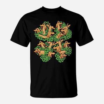 Dachshund St Patricks Day Shamrock Irish T-Shirt - Monsterry