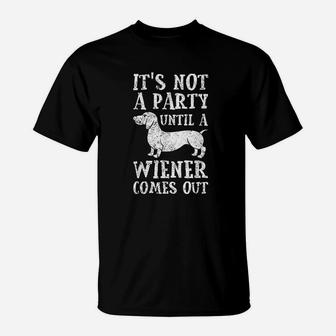 Dachshund Weiner Dog Party Vintage T-Shirt | Crazezy CA