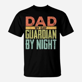 Dad By Day Guardian By Night Patriotic Dad T-Shirt | Crazezy