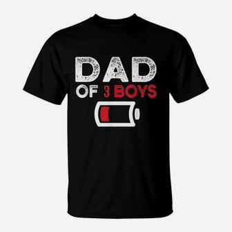 Dad Of 3 Boys Fathers Day T-Shirt | Crazezy AU