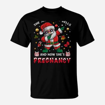 Dad Santa Christmas Pregnancy Announcement Papa Christmas Sweatshirt T-Shirt | Crazezy AU