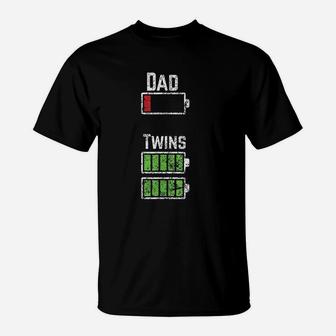 Dad Twins Battery Charge T-Shirt | Crazezy UK