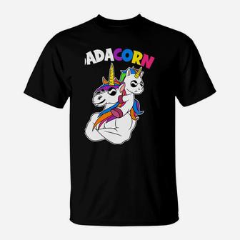 Dadacorn Fathers Day Unicorn Dad Christmas Gift Unicorn T-Shirt | Crazezy