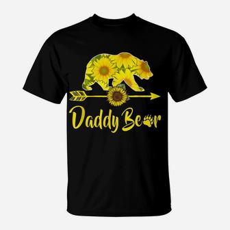 Daddy Bear Sunflower Funny Mother Father Gifts T-Shirt | Crazezy