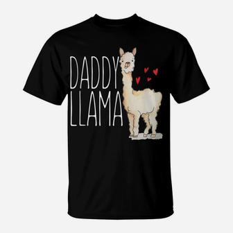 Daddy Llama Funny Matching Family Tribe Dad Father T-Shirt | Crazezy CA