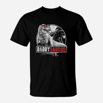 Daddysaurus Fathers Day Gift Trex Dad Dinosaur T-Shirt | Crazezy