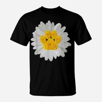 Daisy Dog Paw Print Hippie Puppy Pet Cool Animal Lover T-Shirt | Crazezy