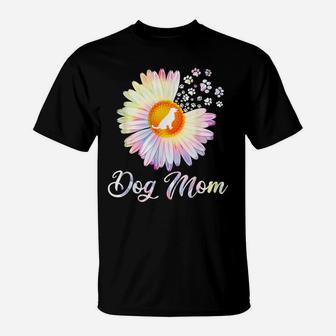 Daisy Flower Dog Mom Paw Footprint Funny For Men Women T-Shirt | Crazezy UK