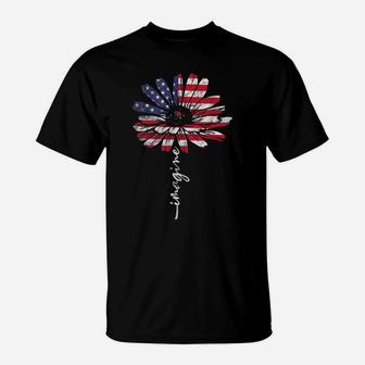 Daisy Usa American Flag 4Th Of July Patriotic Flower Vintage T-Shirt | Crazezy