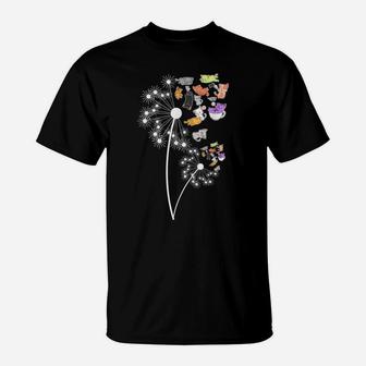 Dandelion Cat Lover Cute Cats Flower Floral T-Shirt | Crazezy DE