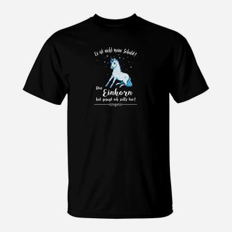 Das Einhorn Ist Schuld Blau T-Shirt - Seseable