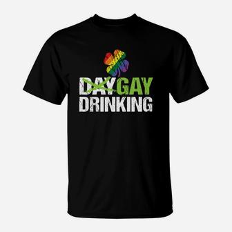 Day Drinking Lgbt Gay Pride Funny St Patricks Day T-Shirt - Thegiftio UK