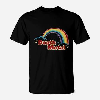 Death Metal Retro Rainbow 70S 80S Sarcastic Graphic T-Shirt | Crazezy
