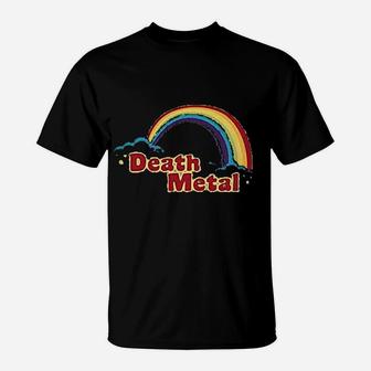 Death Metal Retro Rainbow 70S 80S Sarcastic T-Shirt | Crazezy UK