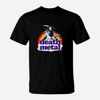 Death Metal Rocker Unicorn Deat5 T-Shirt - Seseable