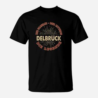 Delbrück Die Legende T-Shirt, Retro Schwarz Vintage-Design - Seseable