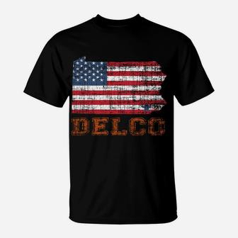 Delco Philadelphia American Usa Flag Pennsylvania Vintage T-Shirt | Crazezy AU