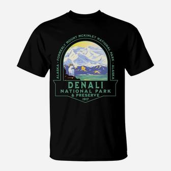 Denali National Park Preserve Alaska Retro Hiking Trails Sweatshirt T-Shirt | Crazezy UK