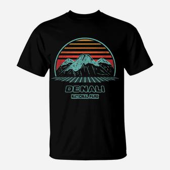 Denali National Park Retro Hiking Vintage 80S Style T-Shirt | Crazezy