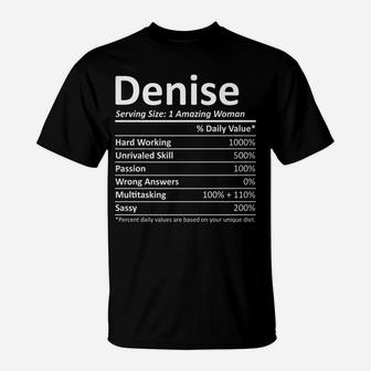 Denise Nutrition Personalized Name Funny Christmas Gift Idea T-Shirt | Crazezy