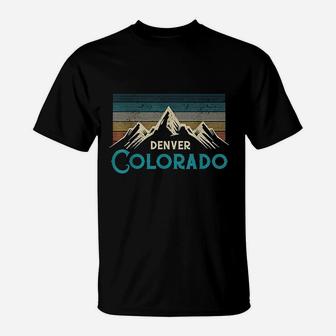 Denver Colorado Vintage Mountains Hiking Souvenir Gift T-Shirt | Crazezy