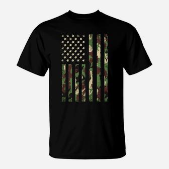 Desert Camo American Flag Military Tactical Camouflage Usa T-Shirt | Crazezy