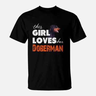 Dieses Mädchen Liebt Ihr Dobermann 04Juli T-Shirt - Seseable