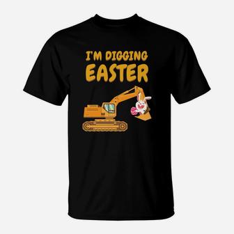 Digging Easter Construction Excavator Novelty T-Shirt - Thegiftio UK