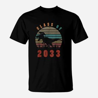 Dinosaur Class Of 2033 First Day Kindergarten Boys T-Shirt | Crazezy