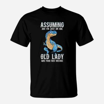 Dinosaurs Assuming Im Just An Old Lady Was Your First Mistake T-Shirt - Monsterry DE