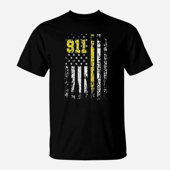 Dispatcher 911 Usa Flag T-Shirt | Crazezy