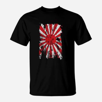 Distressed Japan Rising Sun Flag T-Shirt | Crazezy