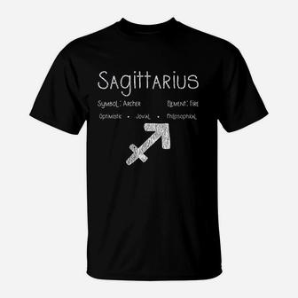 Distressed Sagittarius Symbol Zodiac Sign Birthday Gift T-Shirt | Crazezy UK