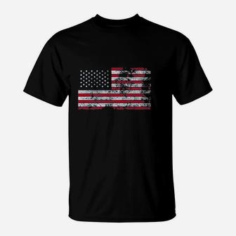Distressed United States Flag Modern Fit T-Shirt | Crazezy DE
