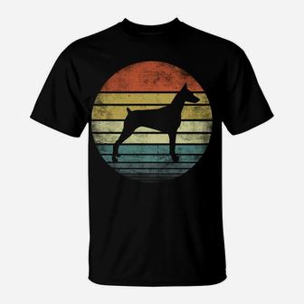 Doberman Lover Owner Gifts Retro Sunset Dog Silhouette Dad T-Shirt | Crazezy CA