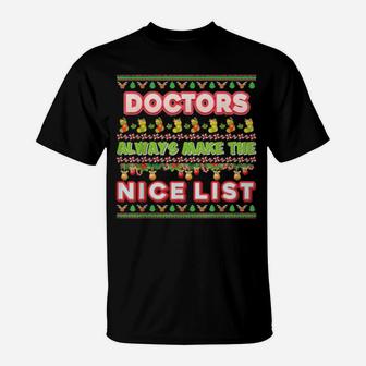 Doctors Always Make The Nice List Santa Ugly Xmas T-Shirt - Monsterry DE