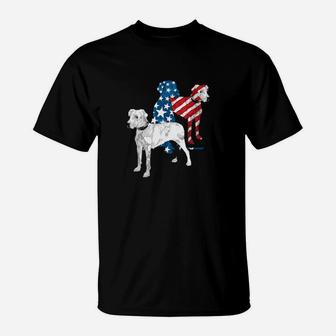 Dog 4Th Of July Gift Great Dane Lover Gift Gift For Patriot Dog With Us Flag Paw T-Shirt - Monsterry